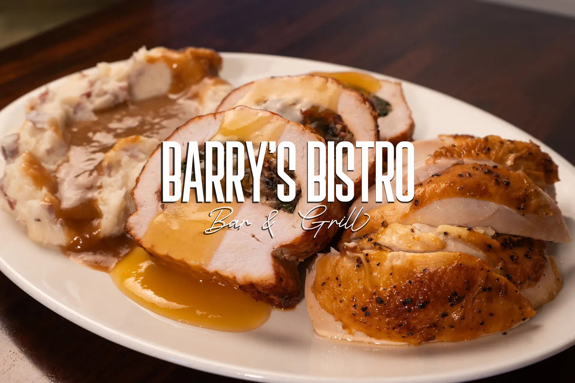 Christmas Dinner for 4 To Go with a Bottle of Wine at Barry's Bistro Bar & Grill